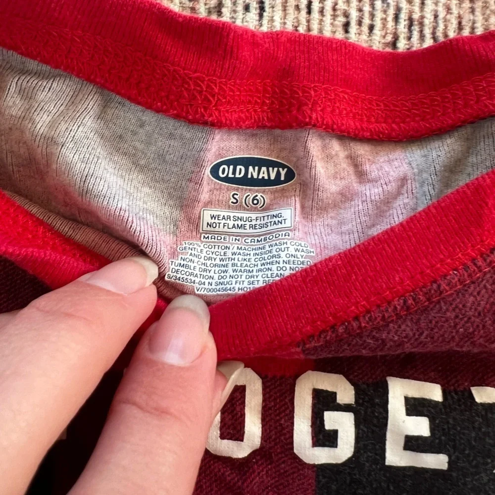 Old Navy Red and Black Plaid Pajama Set
